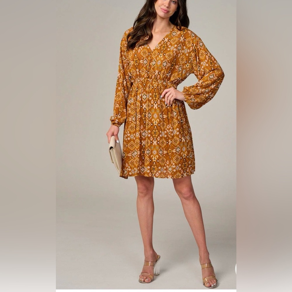 Brown Patterned Dress